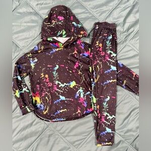 SHEIN Colorful Splatter Kids Matching Set